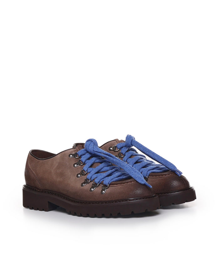 Doucals Flat Shoes Brown, Blue Calfskin