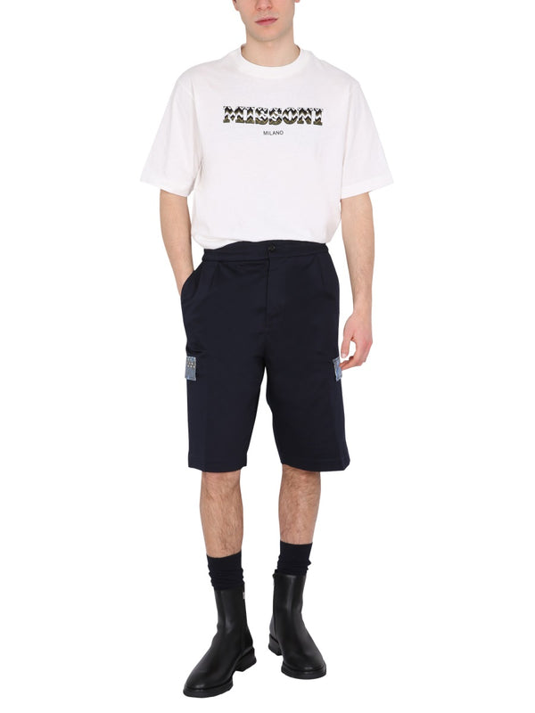 Cargo Shorts Blue Cotton