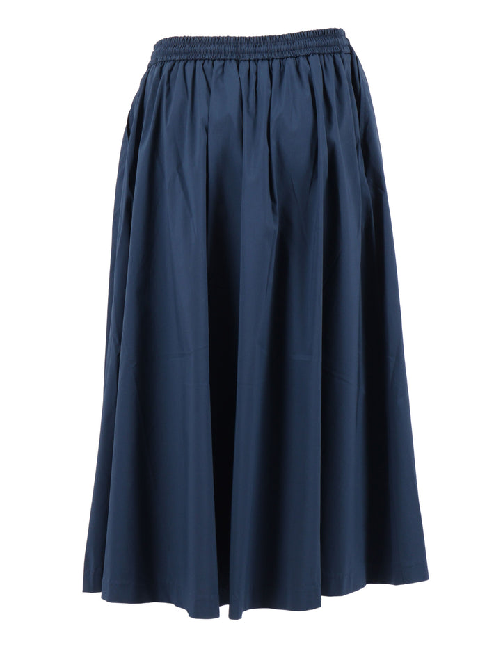 MOSELLA LIGHT POPLIN TECH SKIRT Blue Cotton Polyester Long