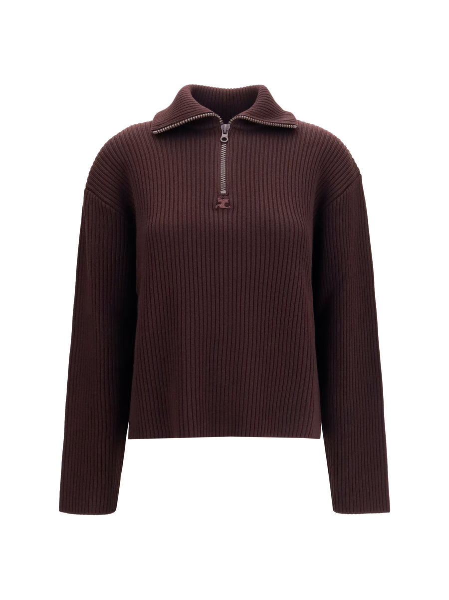CourrèGes 100% Merino Wool sweater in red