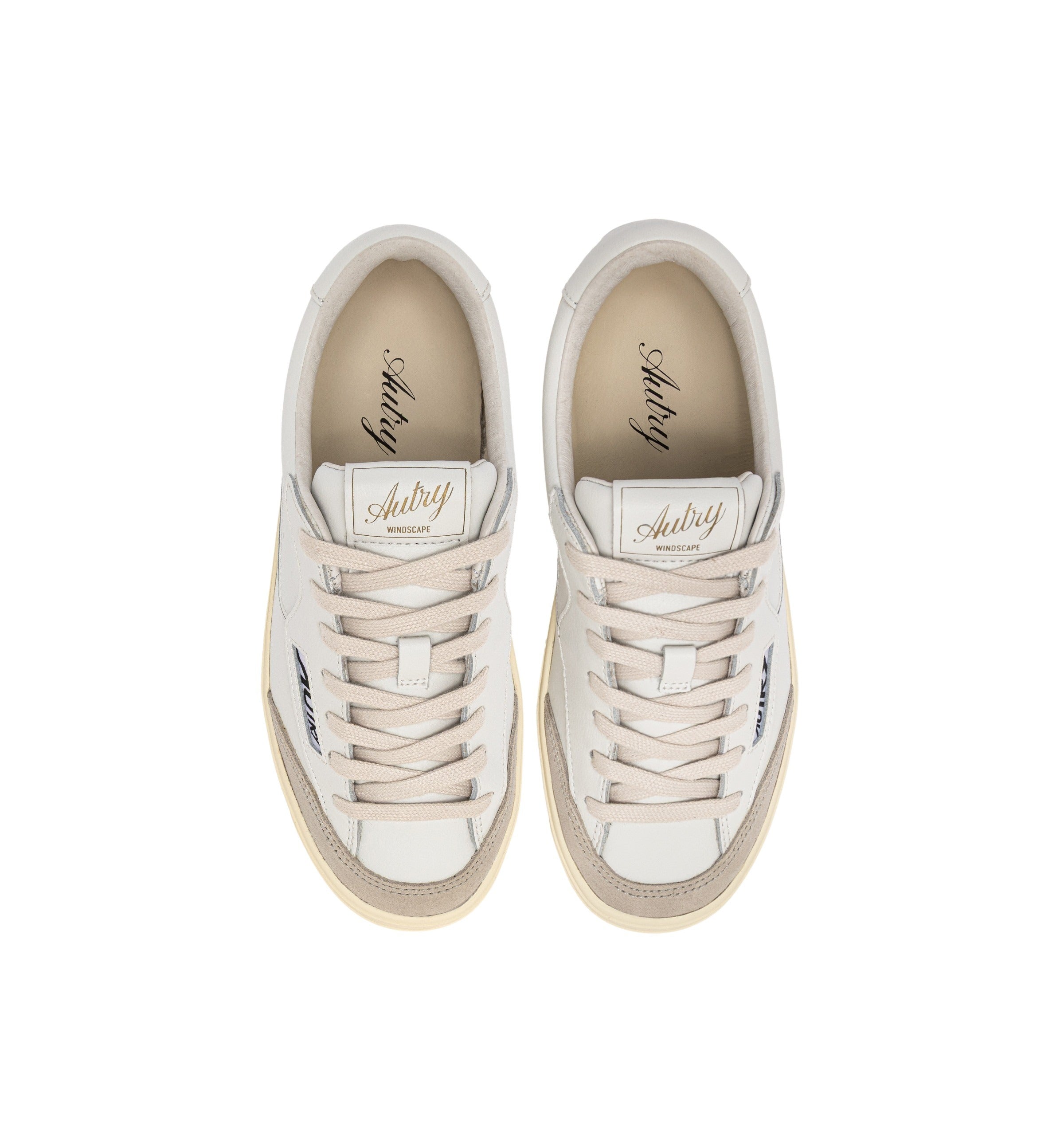 Windscape Low Leat Sue Wht White Cow Leather + Nylon Shoe