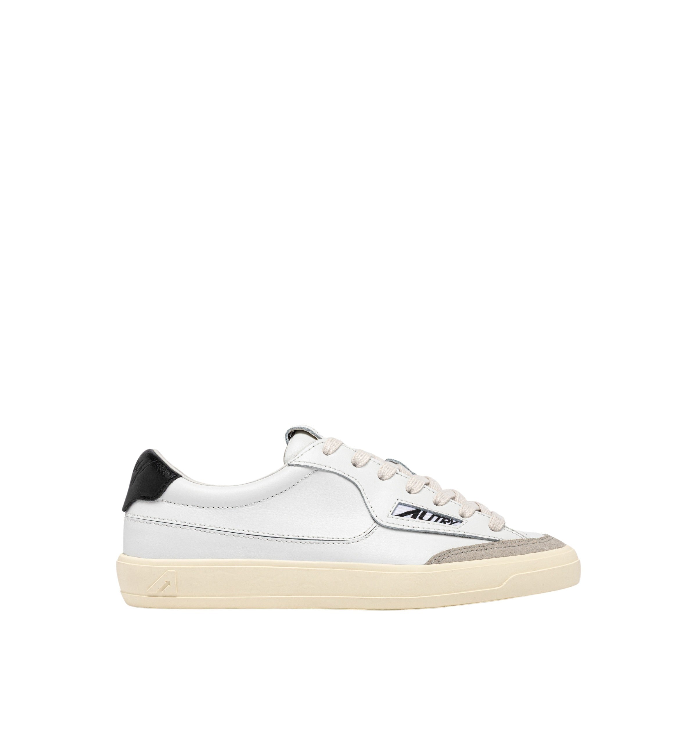 Windscape Low Leat Sue Wht Blk White Cow Leather + Nylon Shoe