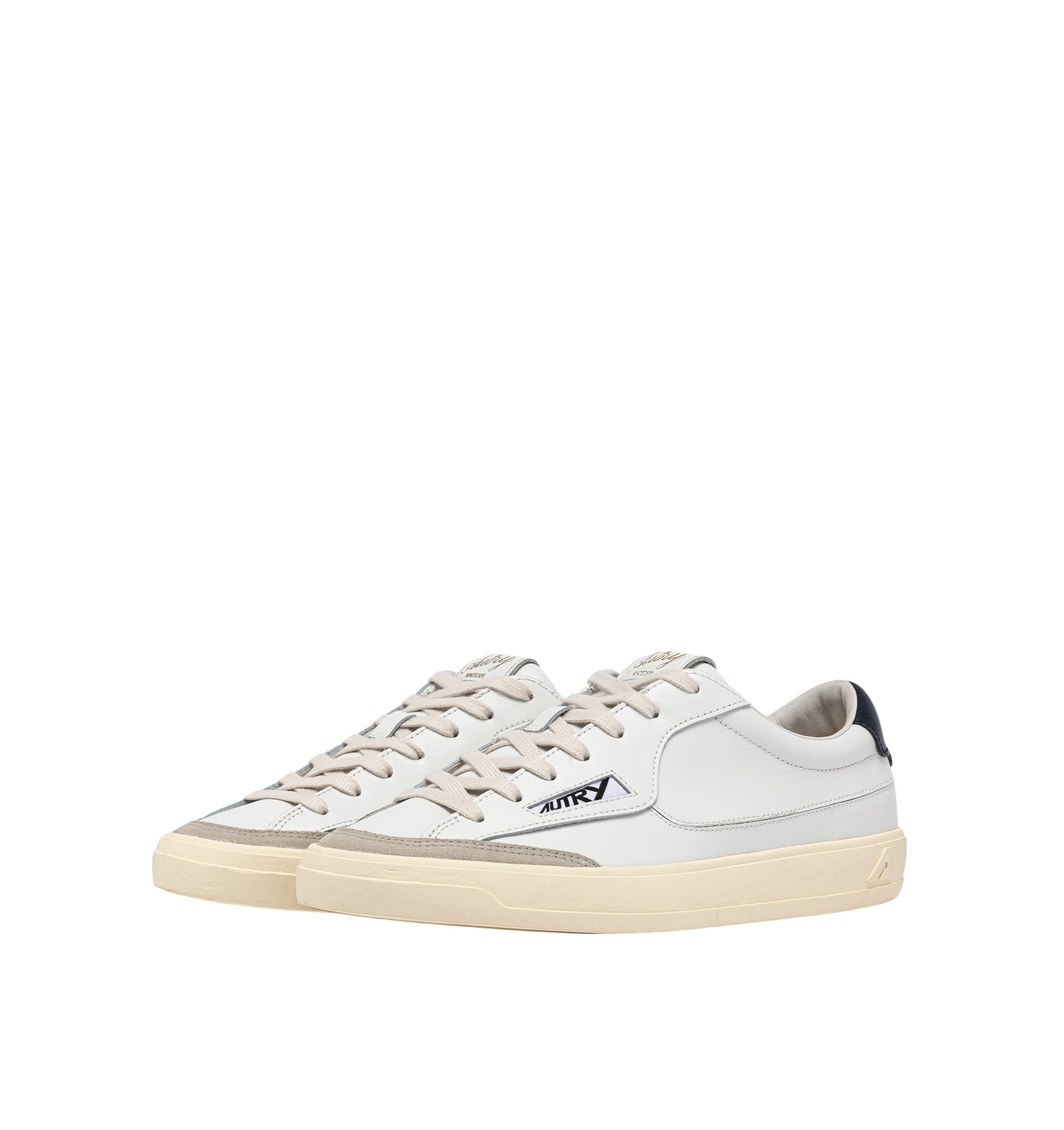 Windscape Low Leat Sue Wht Space White Cow Leather + Nylon Shoe