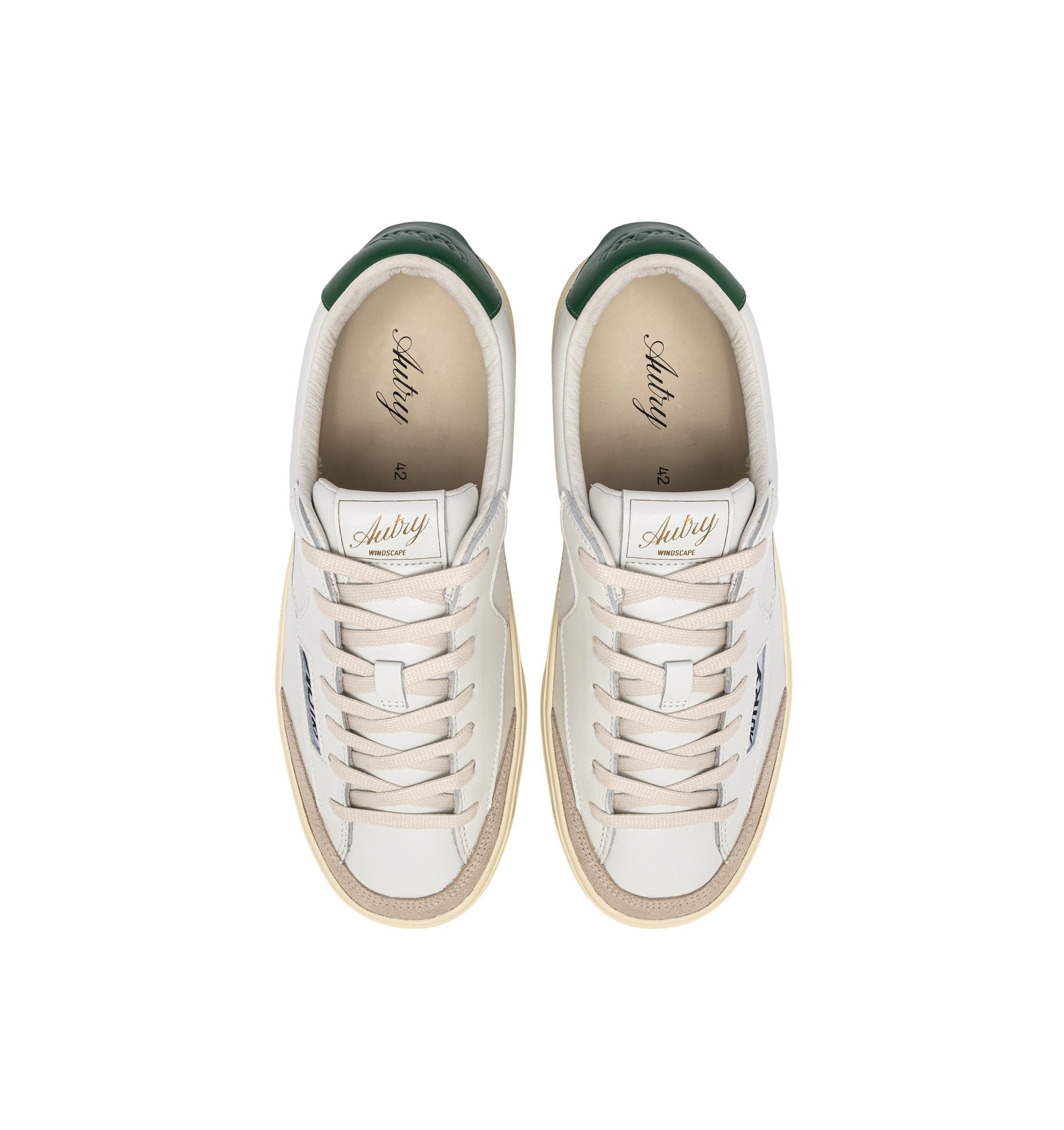 Windscape Low Leat Sue Wht Amazon White Cow Leather + Nylon Shoe