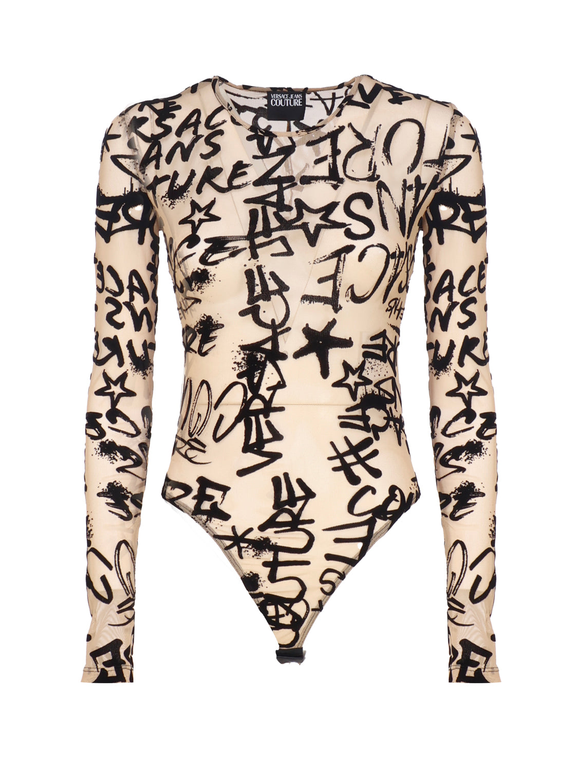 Versace Jeans Couture Top Nude, Black Polyamide Elastane