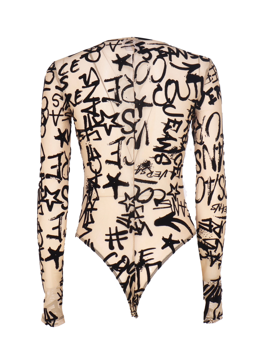 Versace Jeans Couture Top Nude, Black Polyamide Elastane