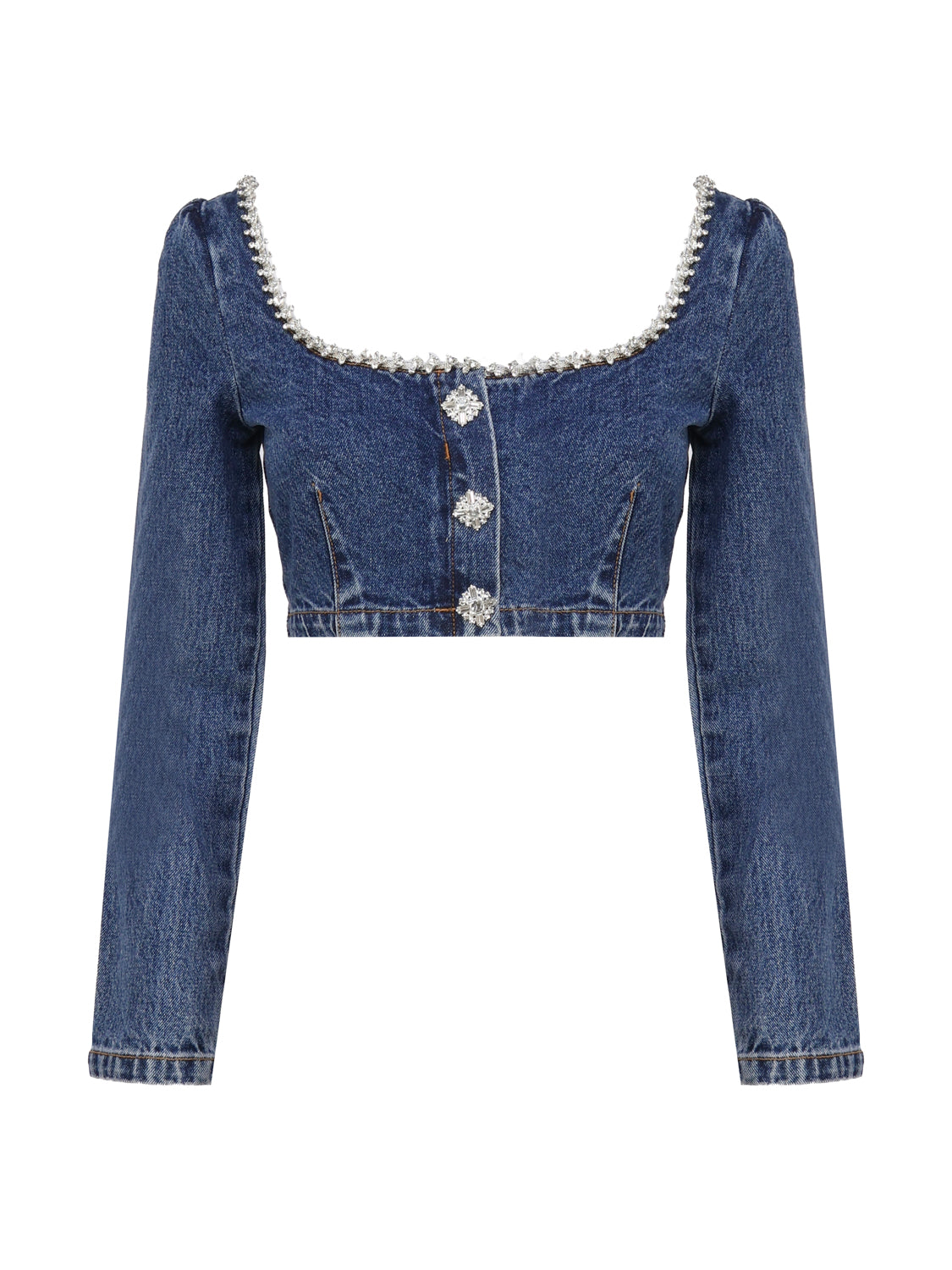 Self-Portrait Top Blue Cotton
