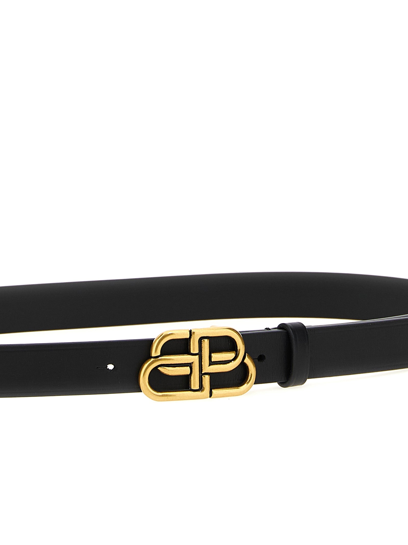 Bb Thin Belt Black Calfskin Leather (bos Taurus)