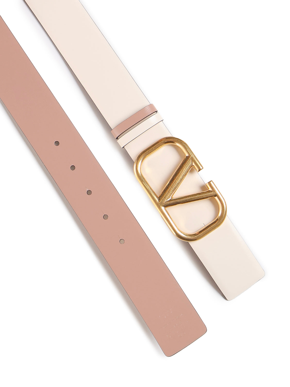 Valentino Garavani Belts Ivory, Beige Calfskin