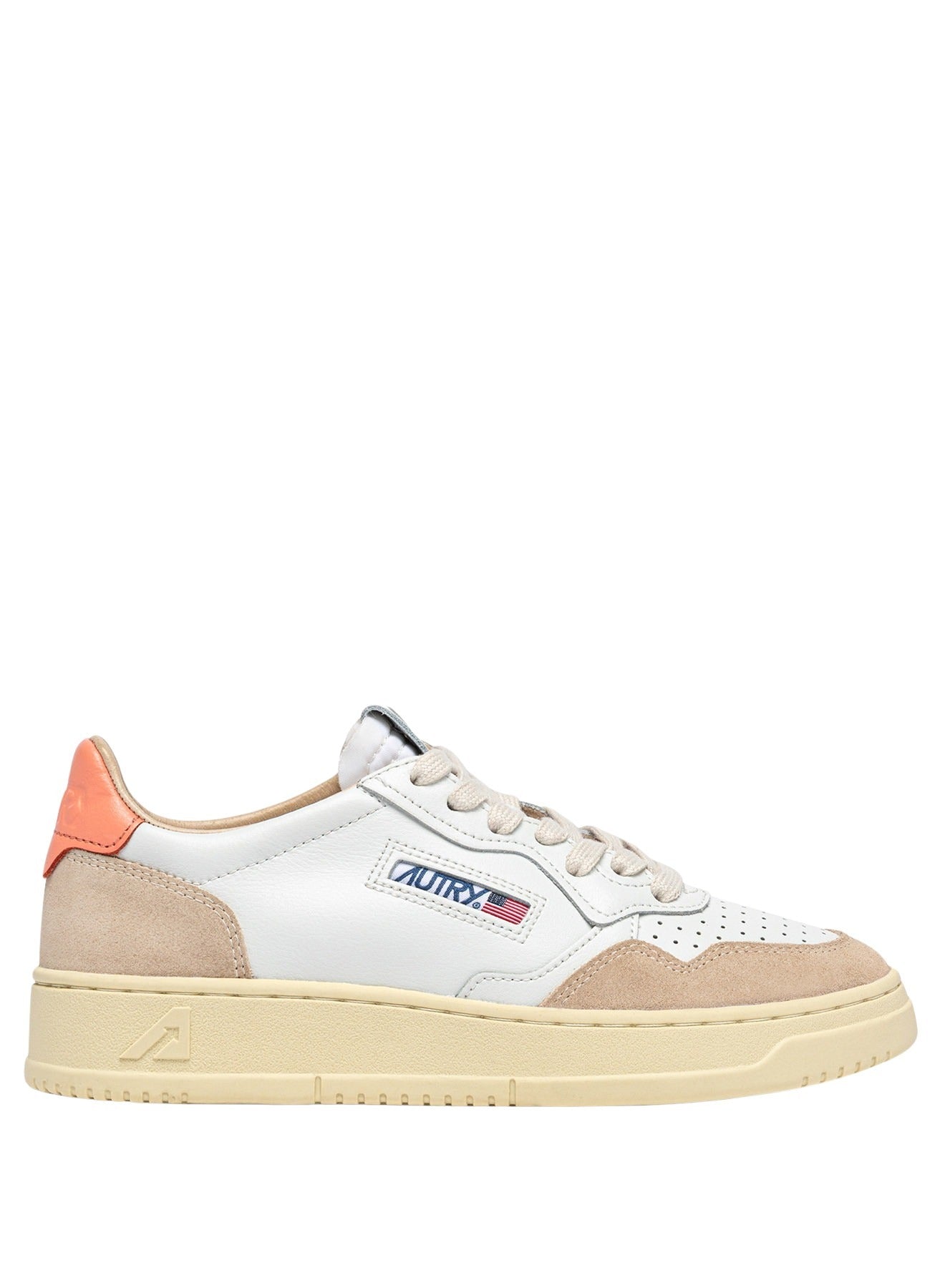 Medalist Low Leat Suede Wht Peachp White Shoe