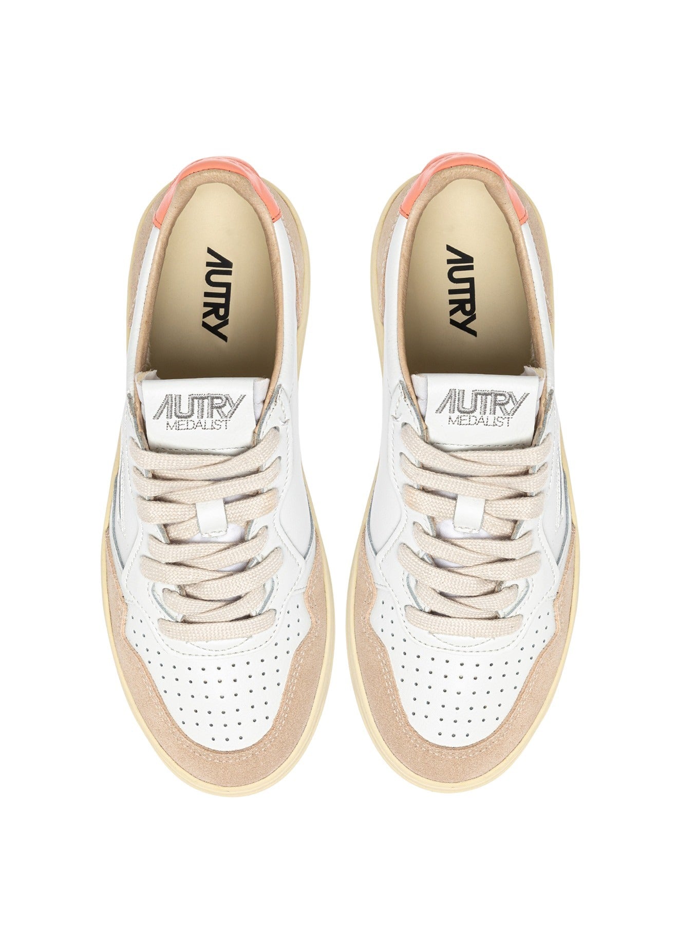 Medalist Low Leat Suede Wht Peachp White Shoe