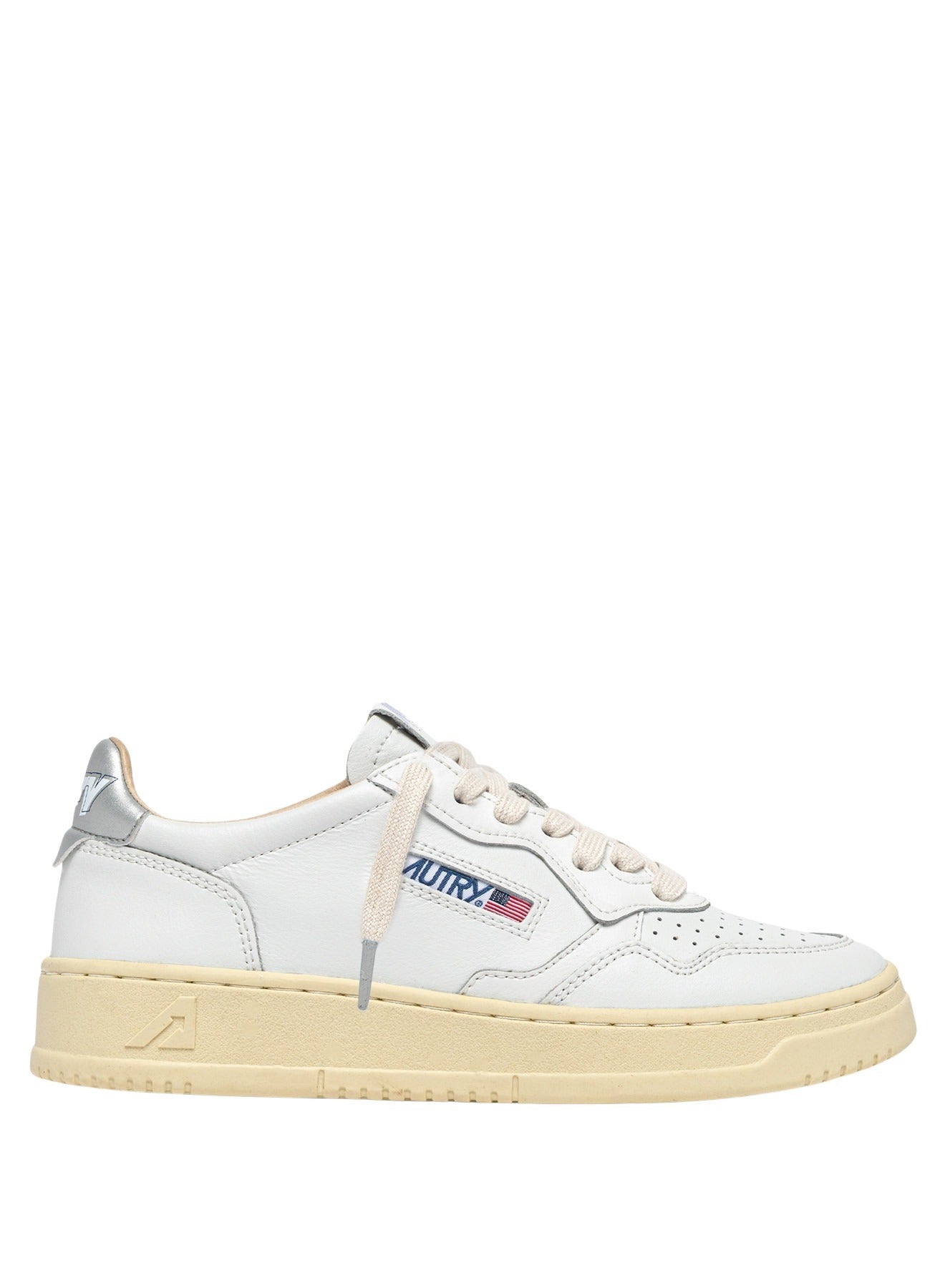 Medalist Low Leat Art Wht Silver White Cow Leather + Pu Shoe