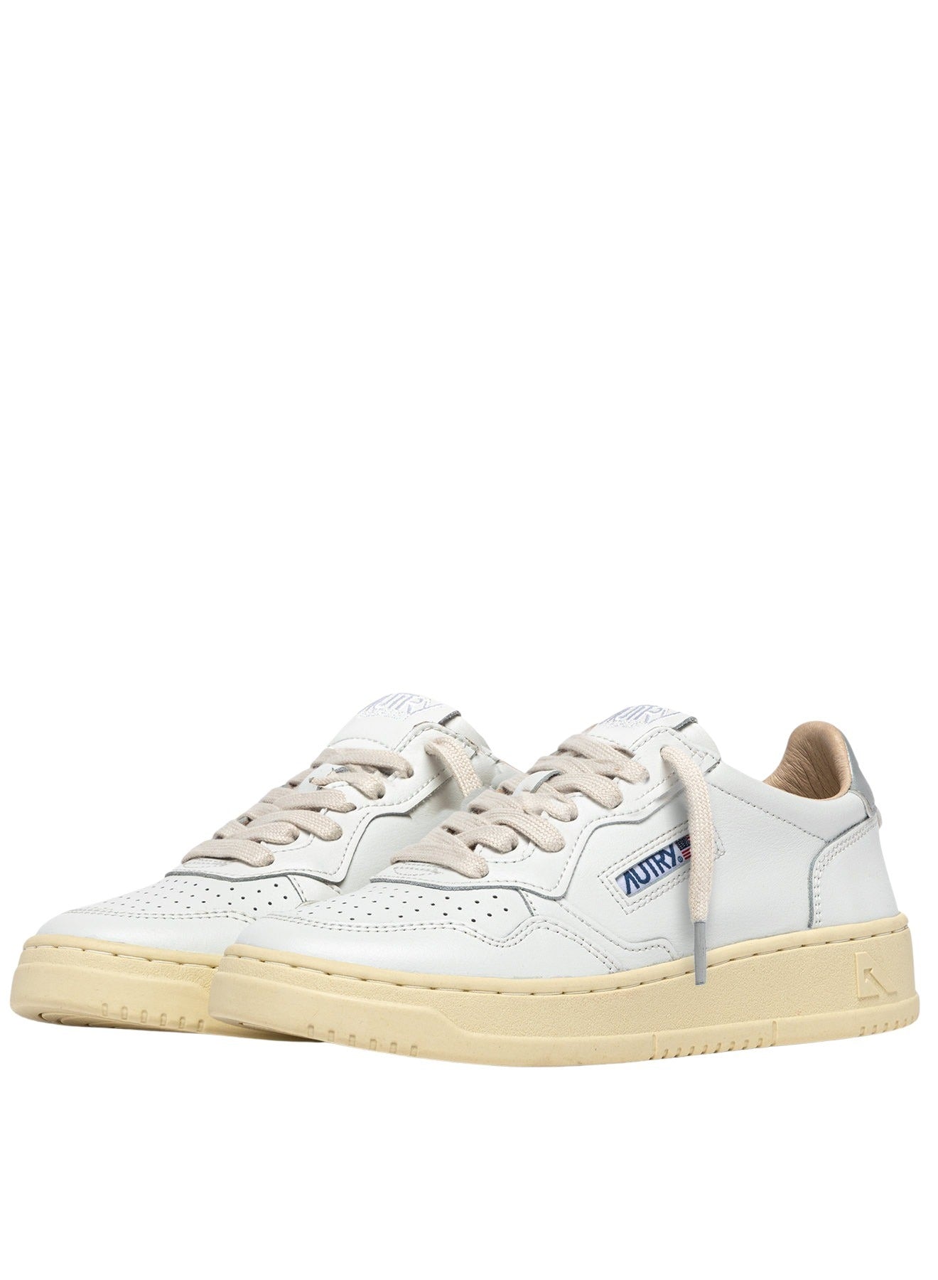 Medalist Low Leat Art Wht Silver White Cow Leather + Pu Shoe