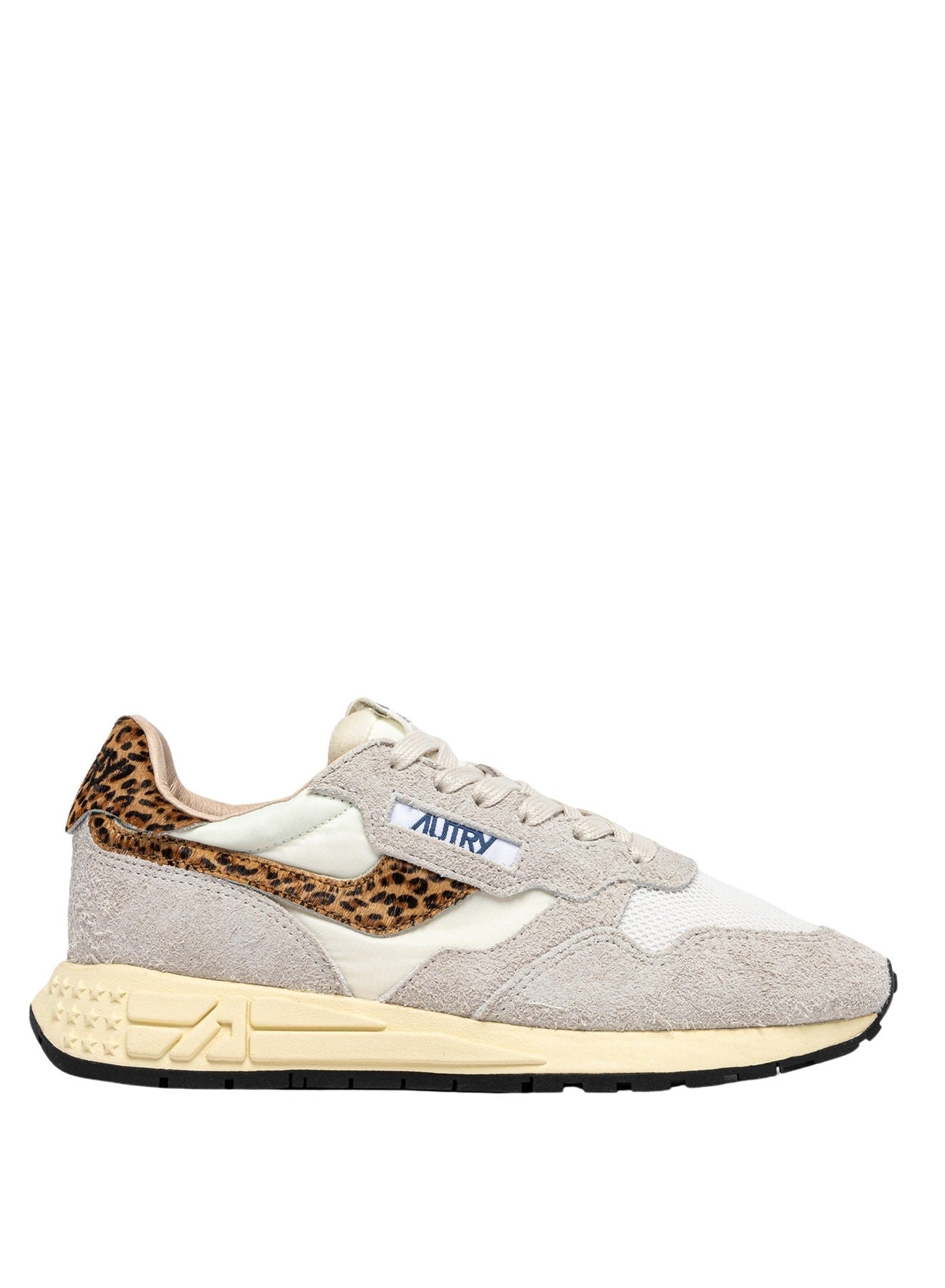 Reelwind Low Suenil Pony Wht Leo White Nylon + Cow Leather Mesh Shoe