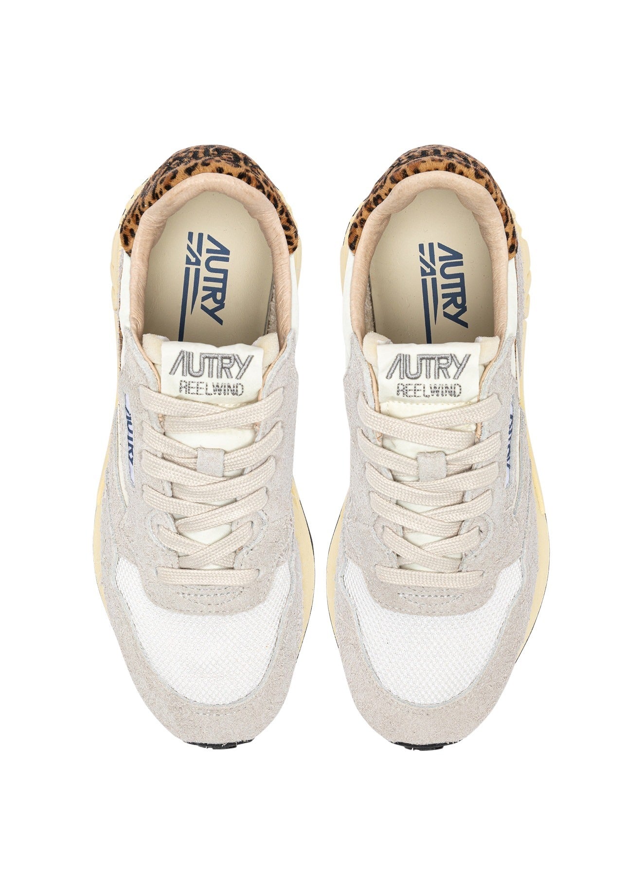 Reelwind Low Suenil Pony Wht Leo White Nylon + Cow Leather Mesh Shoe