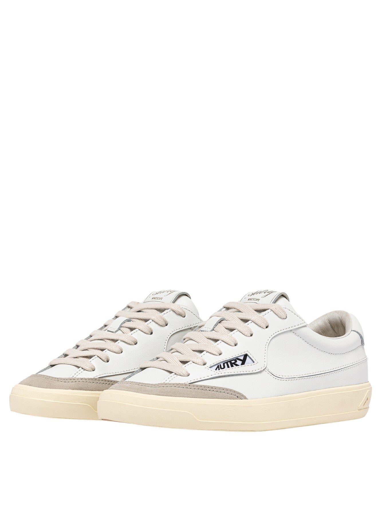 Windscape Low Leat Sue Wht White Cow Leather + Nylon Shoe