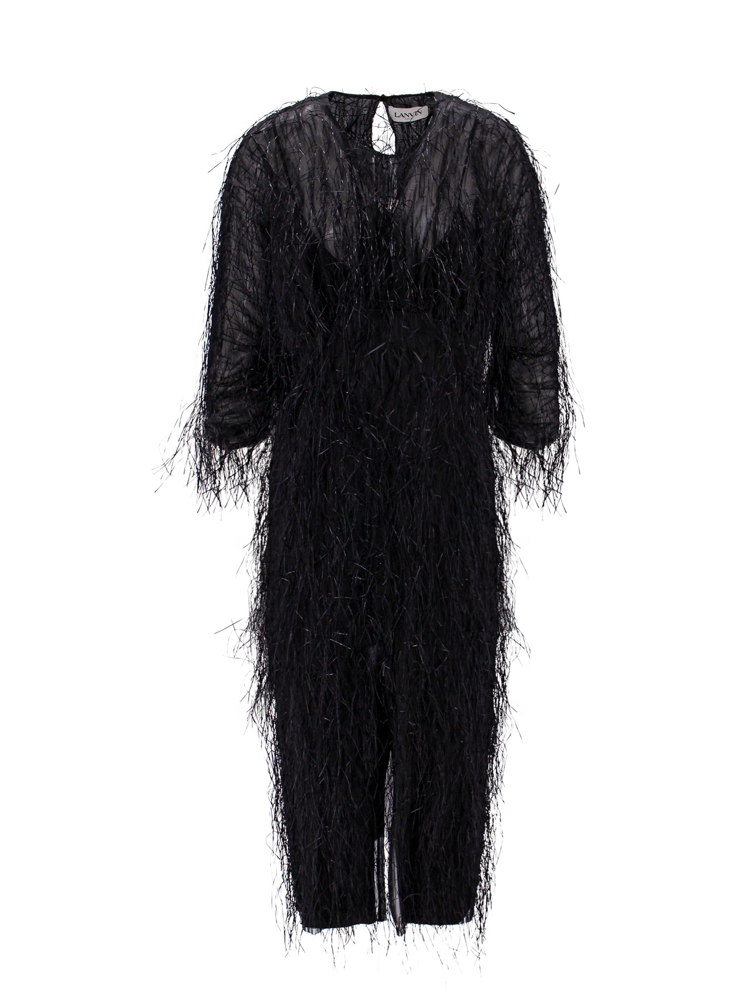 Lanvin Dresses Black Viscosa Seta Poliestere