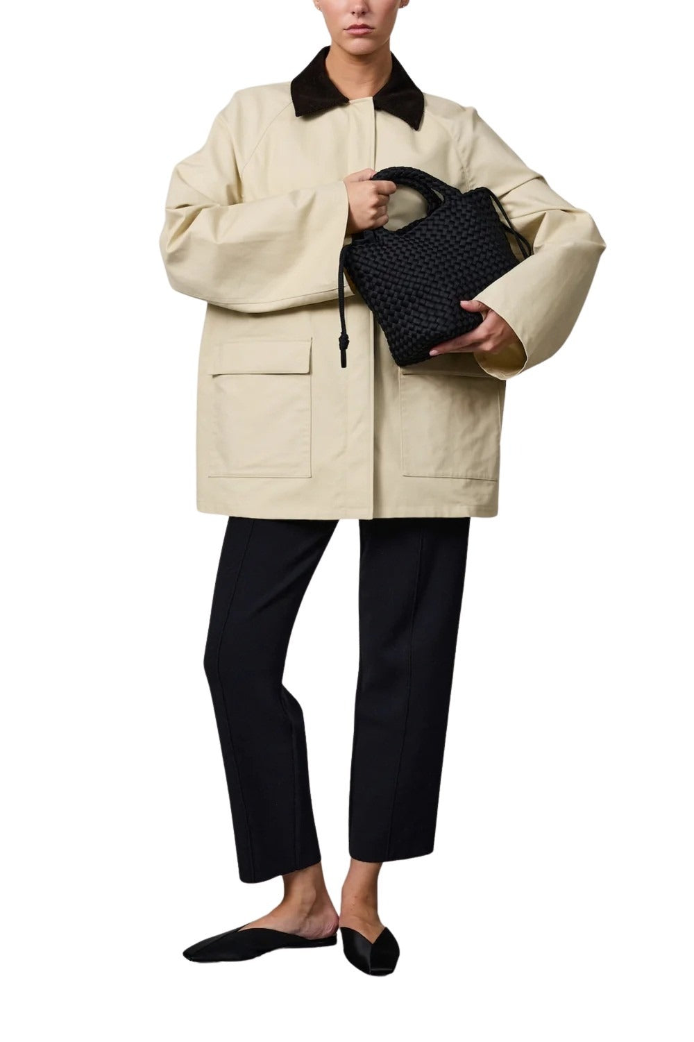 Midi Black Polyester Bag