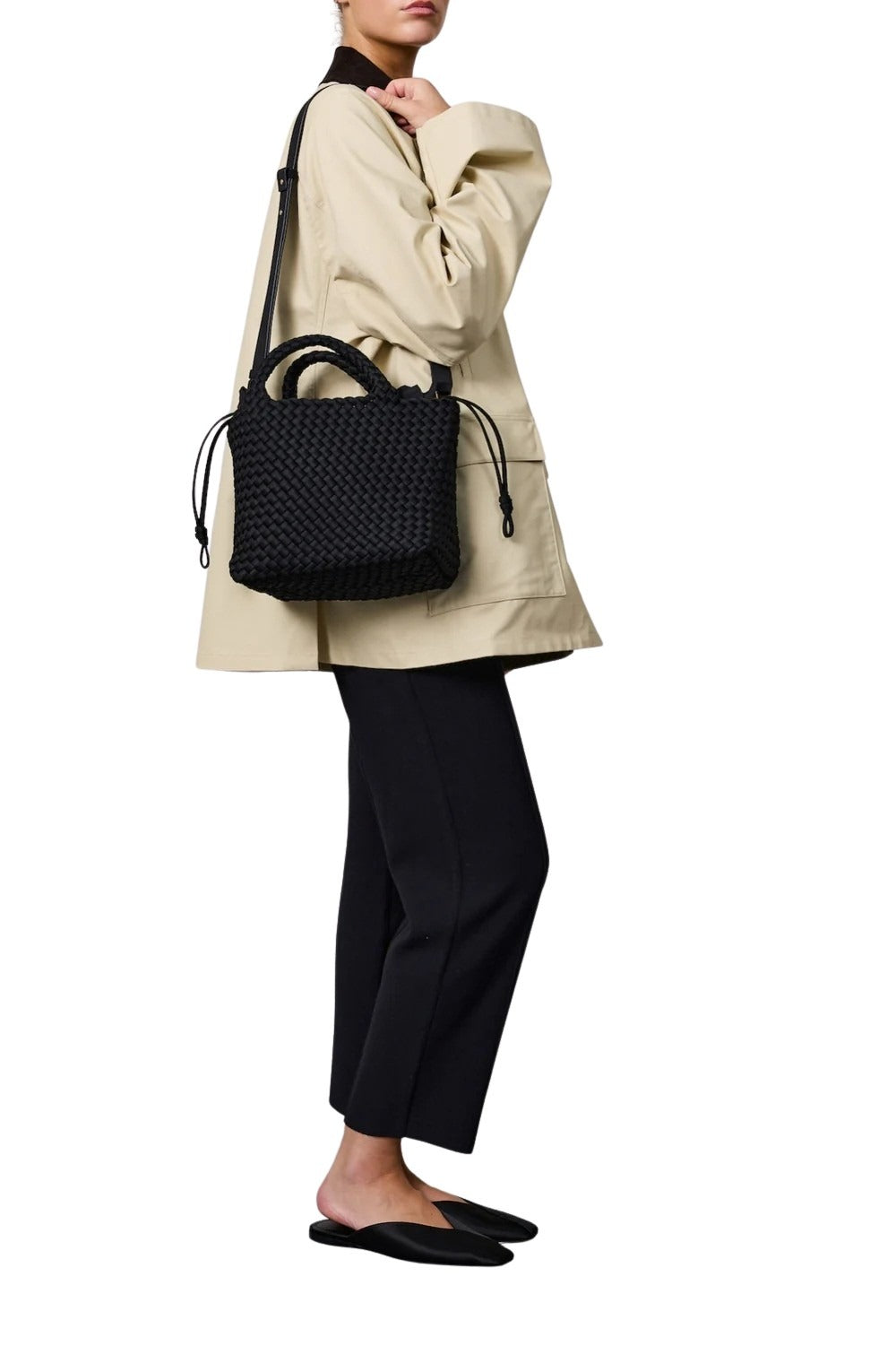 Midi Black Polyester Bag