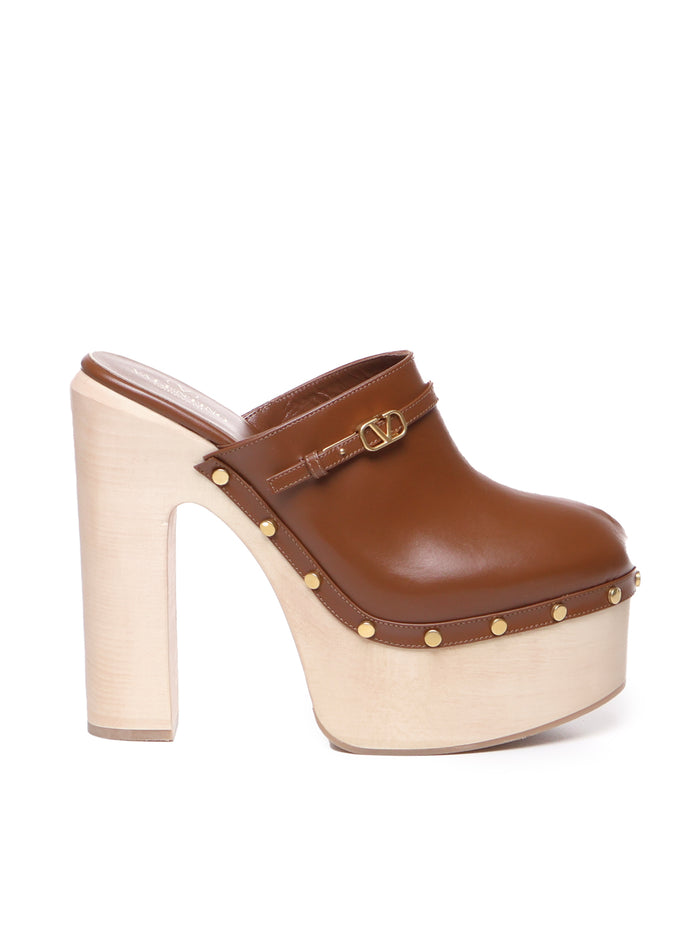 Valentino Garavani Sandals Brown Calfskin