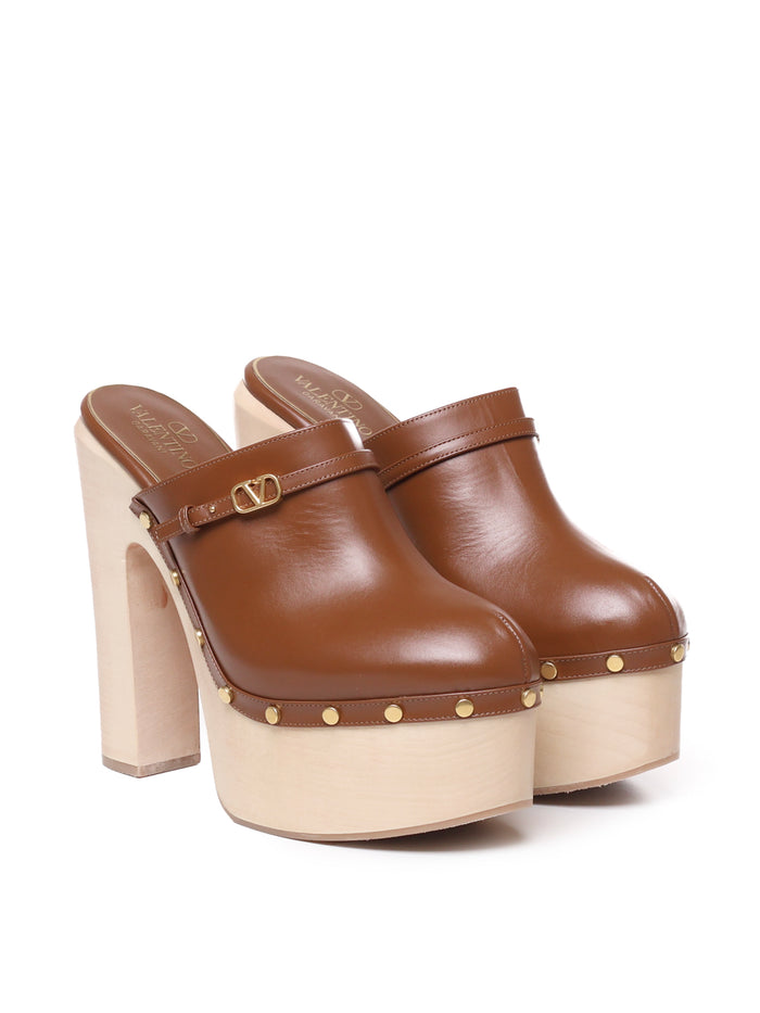 Valentino Garavani Sandals Brown Calfskin