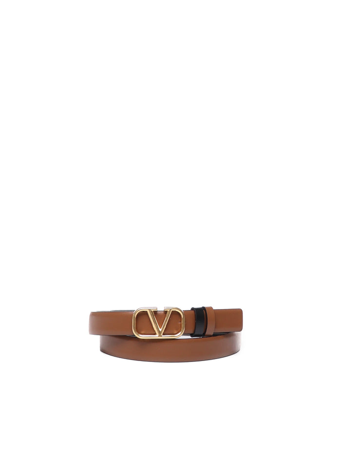 Valentino Garavani Belts Brown, Black Calfskin