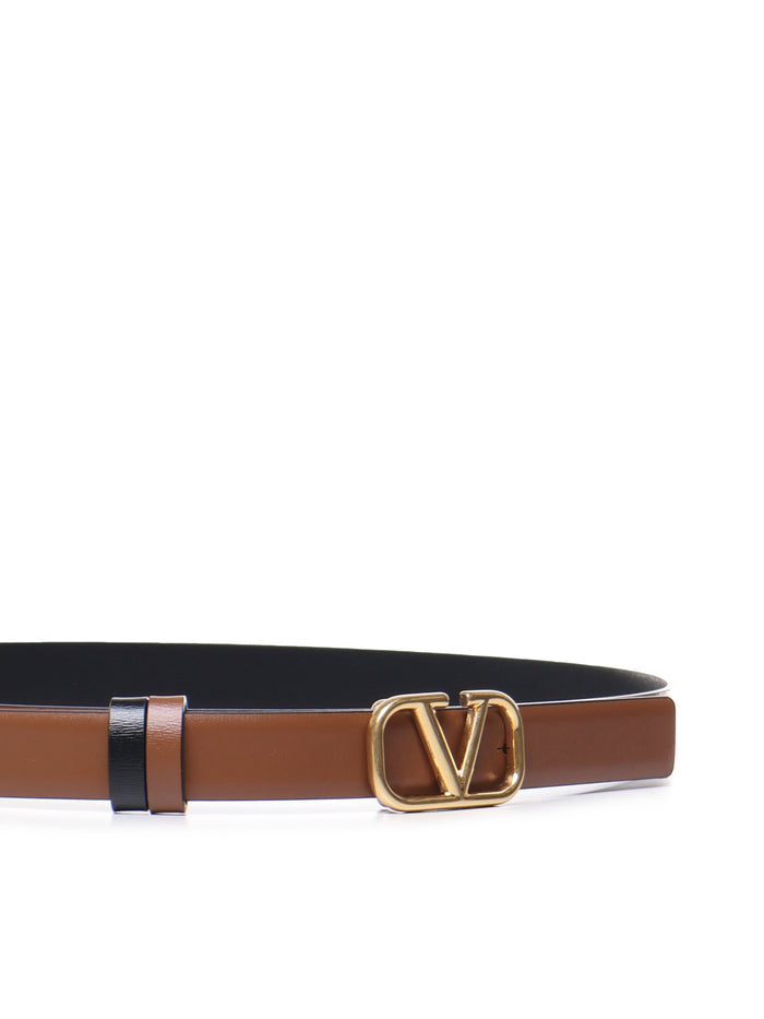 Valentino Garavani Belts Brown, Black Calfskin