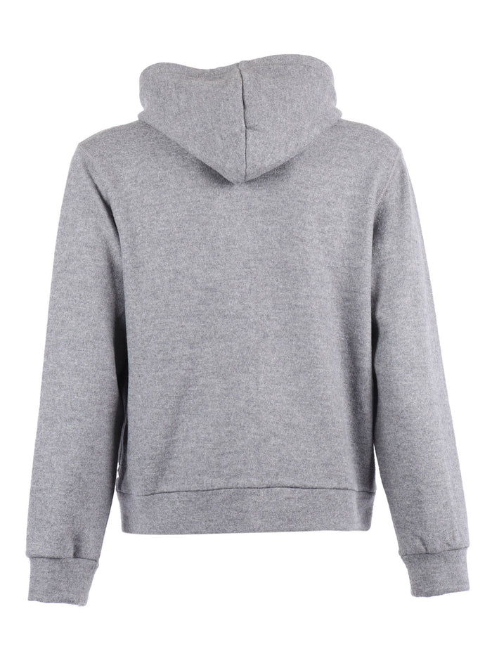 Full Zip Hoodie Wool Grey Fabric 2 Other Fiber Sweatshirt