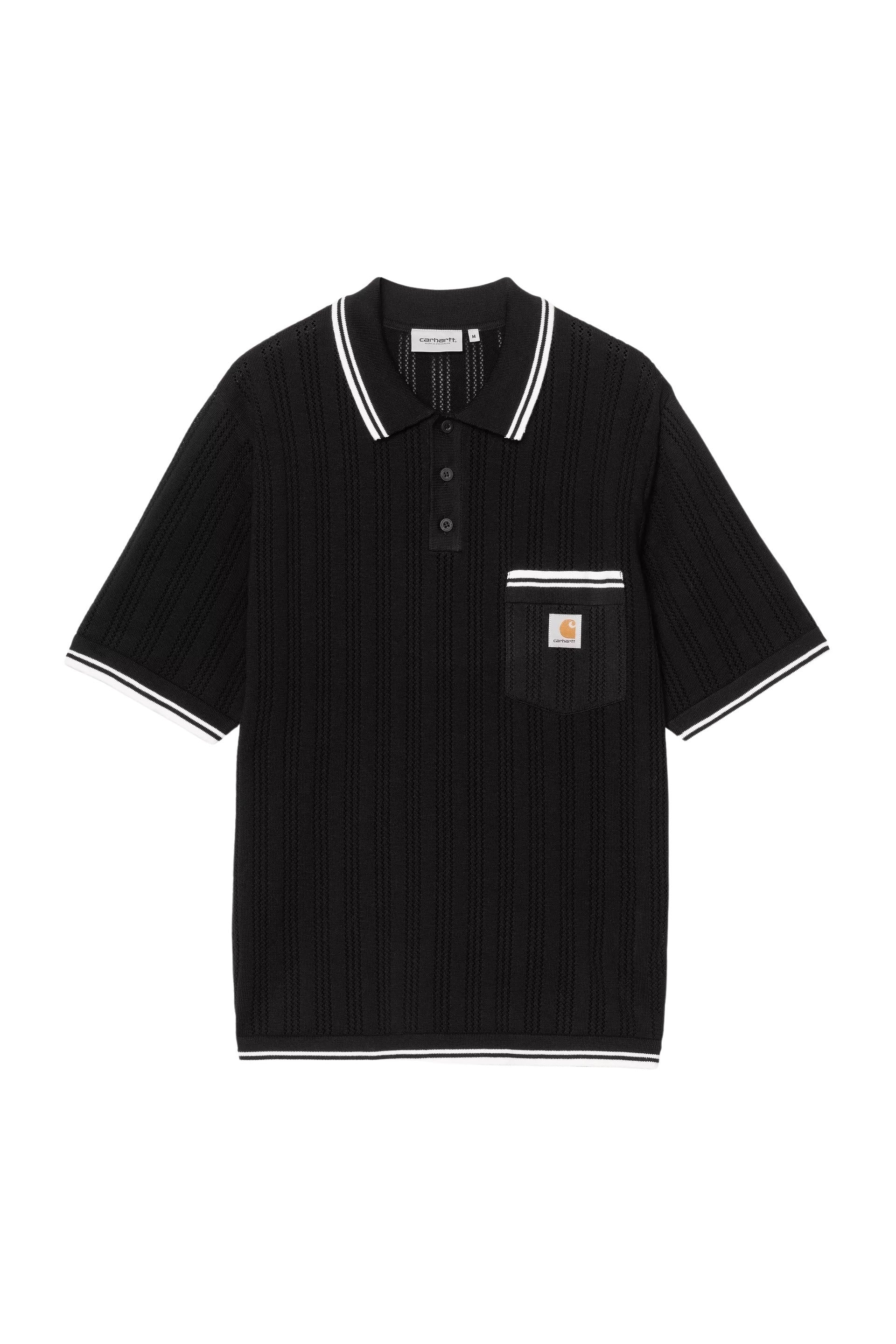 S-S Ramsey Polo Black Cotton