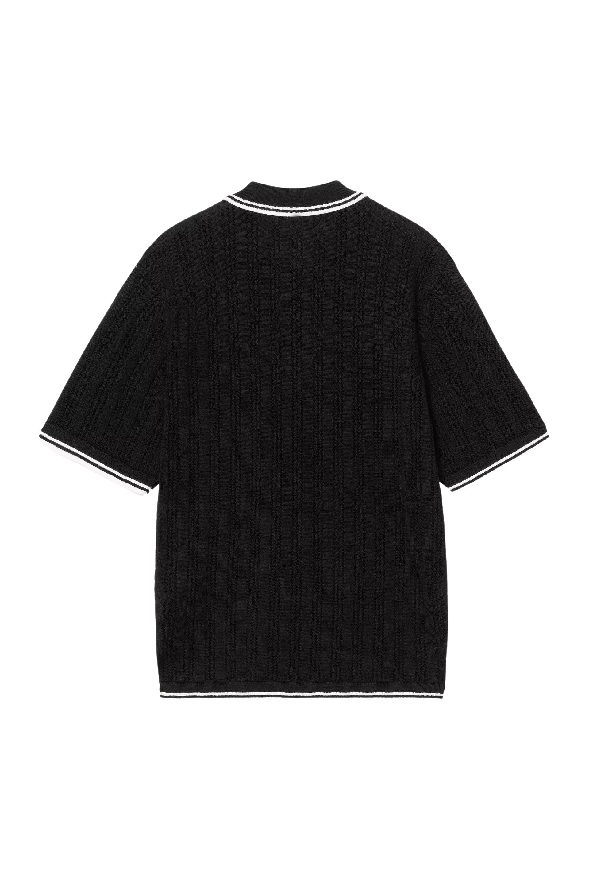 S-S Ramsey Polo Black Cotton