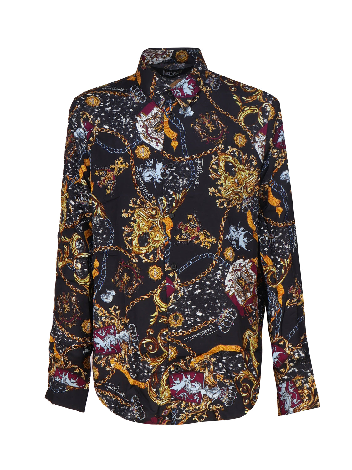 Just Cavalli Shirts Black, Multi Viscose