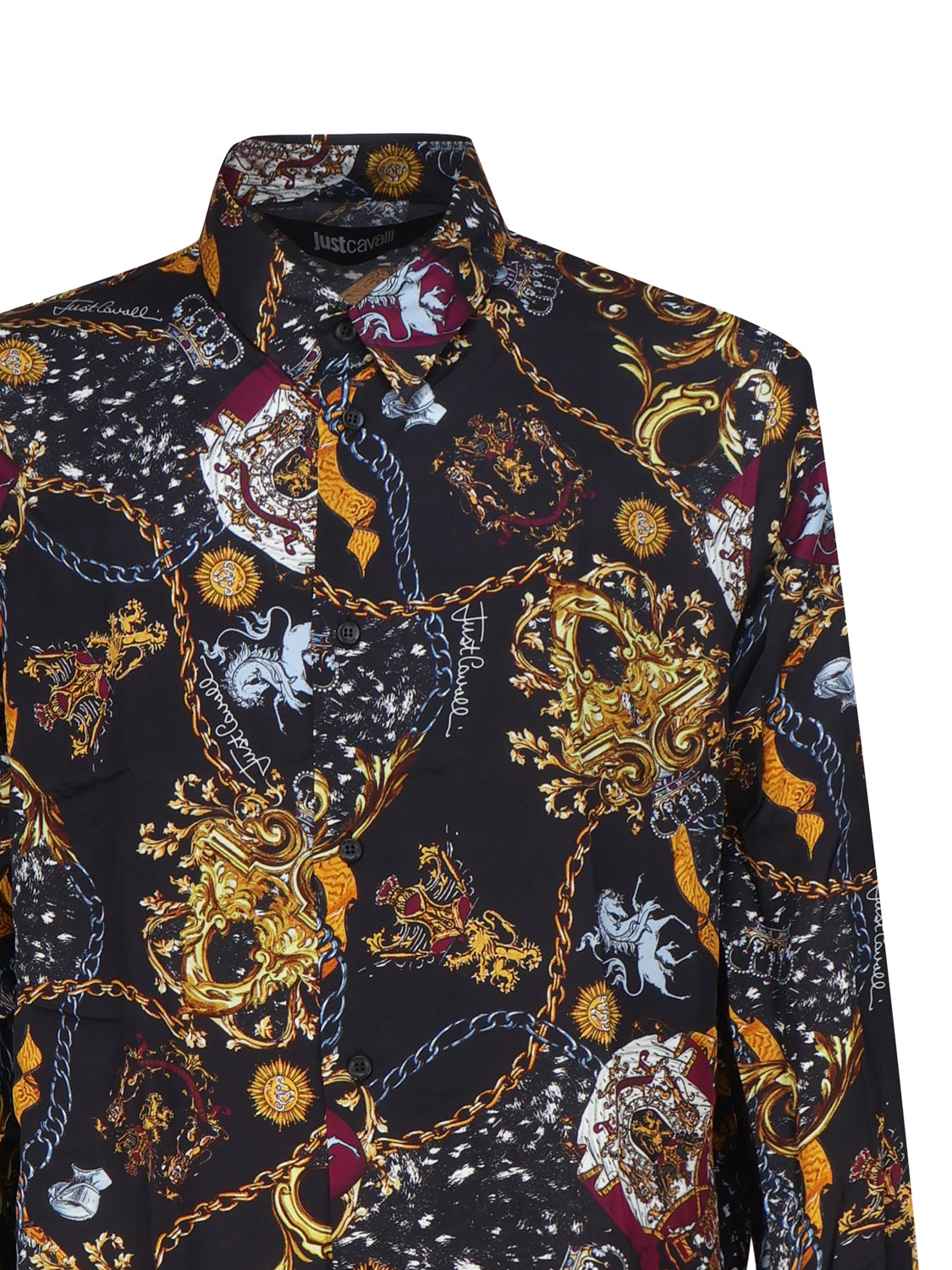 Just Cavalli Shirts Black, Multi Viscose