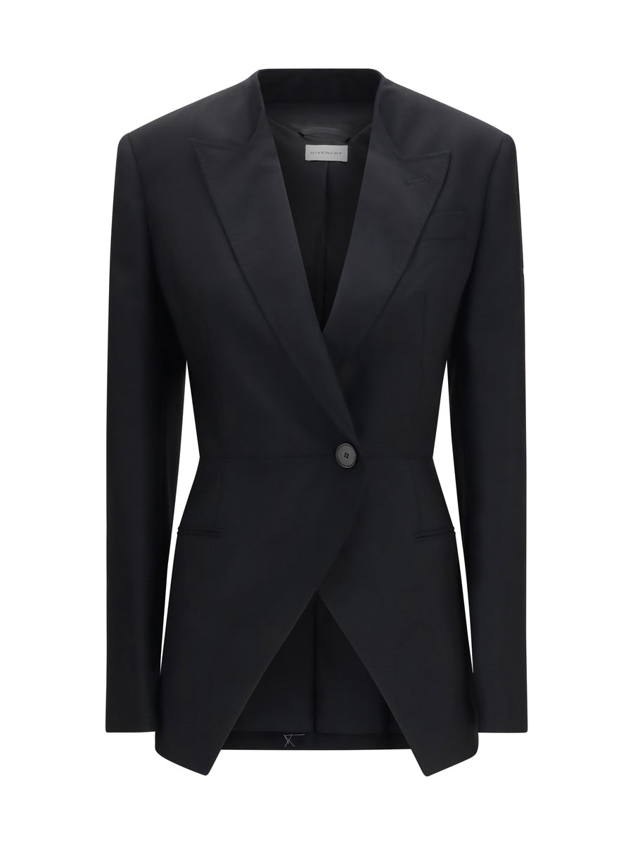 Givenchy 73% Wool Ovis Aries; 27% Mohair blazer in black
