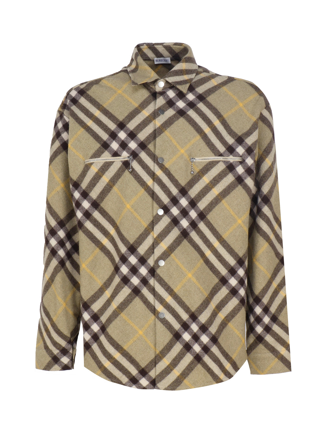 Burberry Shirts Green Wool