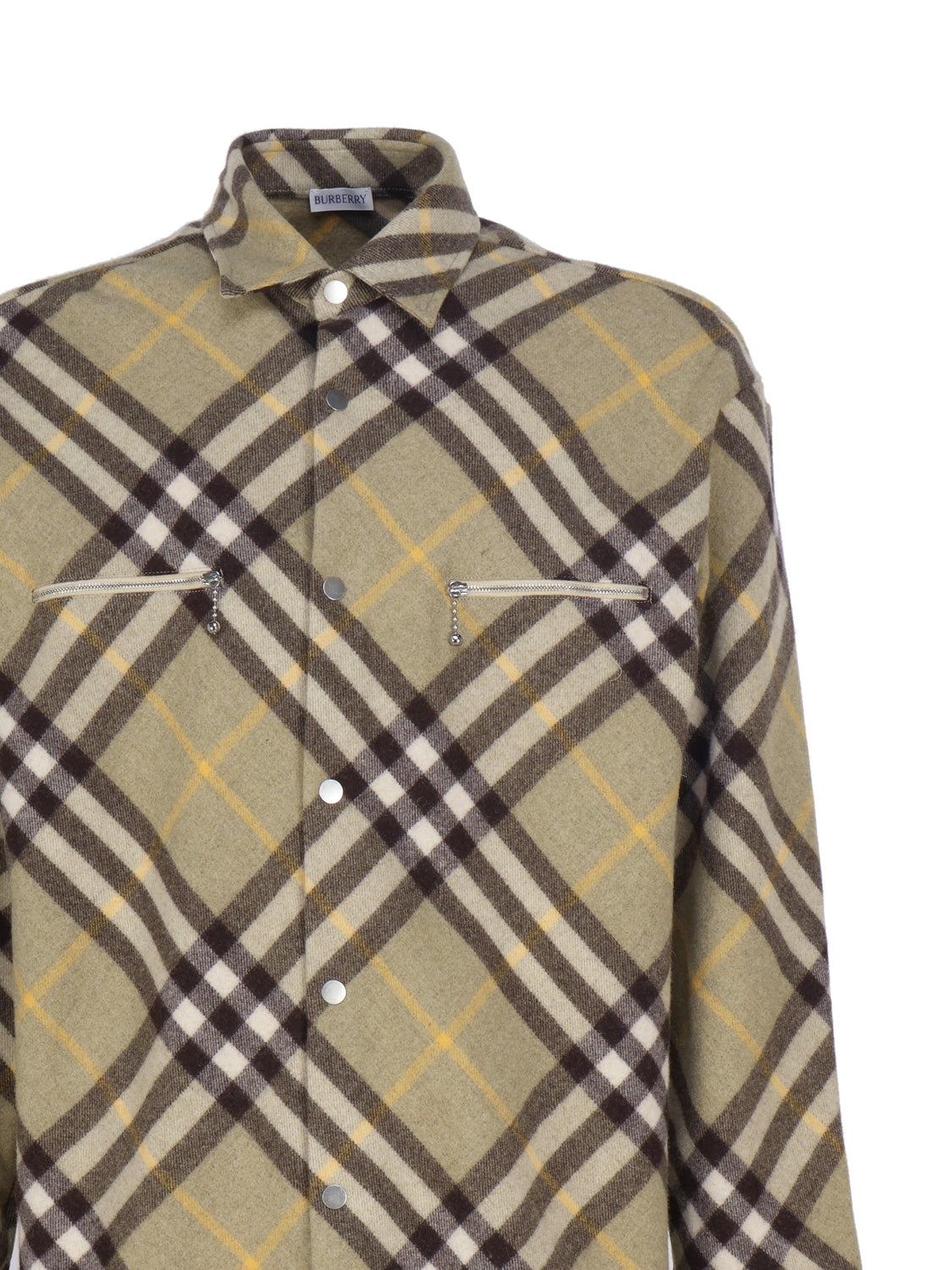 Burberry Shirts Green Wool