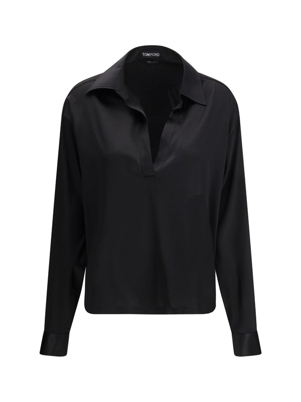 Tom Ford 94% Silk; 6% Elastane shirt in black