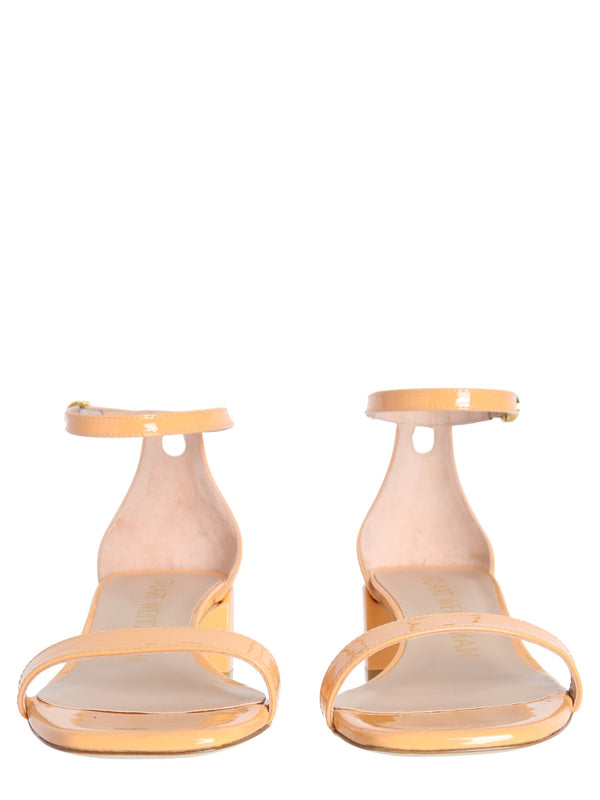 Nudist Curve 35 Block Sandals Yellow Painted Leather