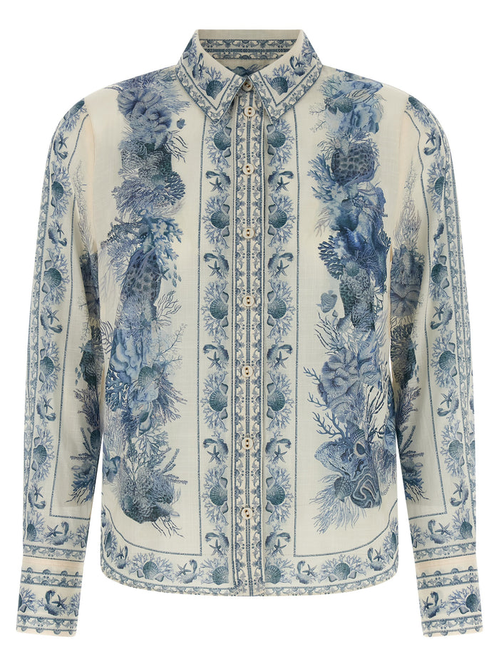 Wanderlust shirt Blue Cotton Shirt, Blouse