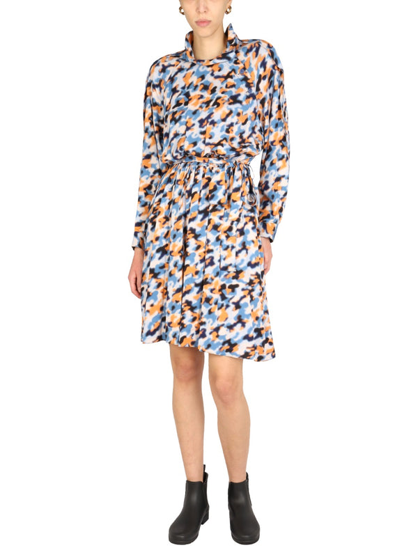 Blurred Flowers Dress Multicolour Viscose