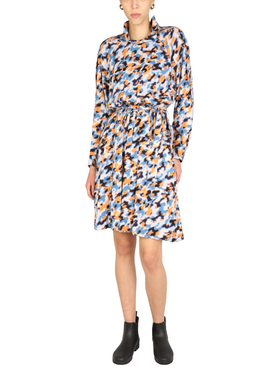 Blurred Flowers Dress Multicolour Viscose