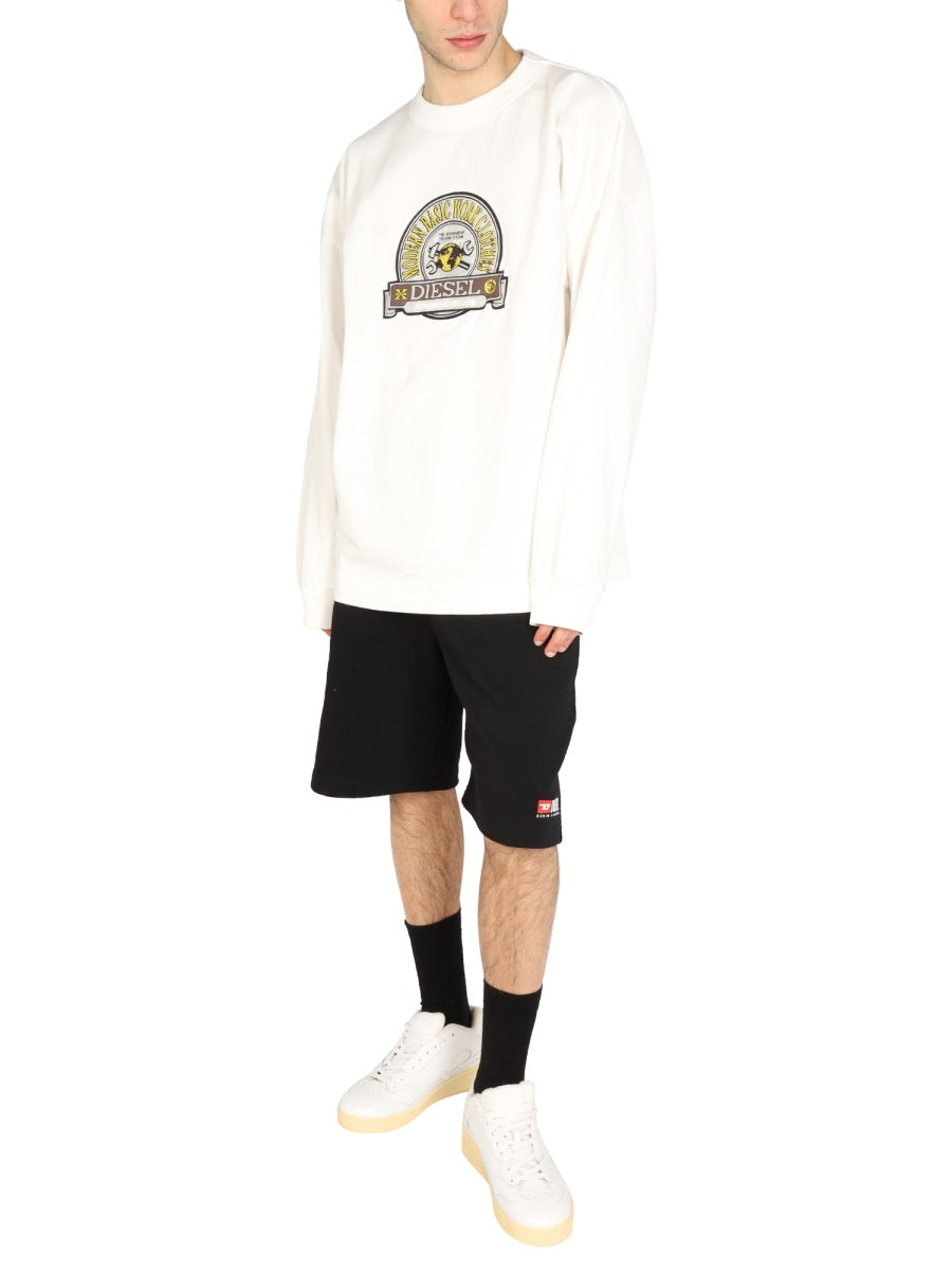 Logo Patch Sweatshirt White Cotton Sweatshirts