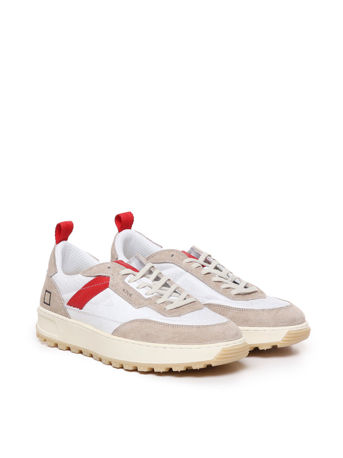 D.a.t.e. Sneakers White, Taupe, Red Suede