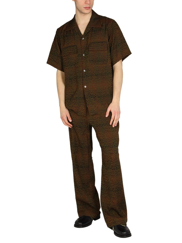 Animalier Print Shirt Brown Rayon