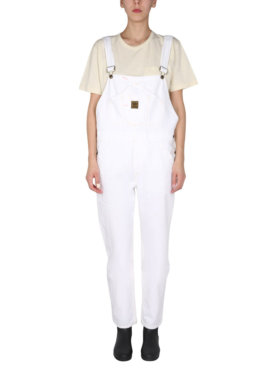 White Denim Overalls Jumpsuits