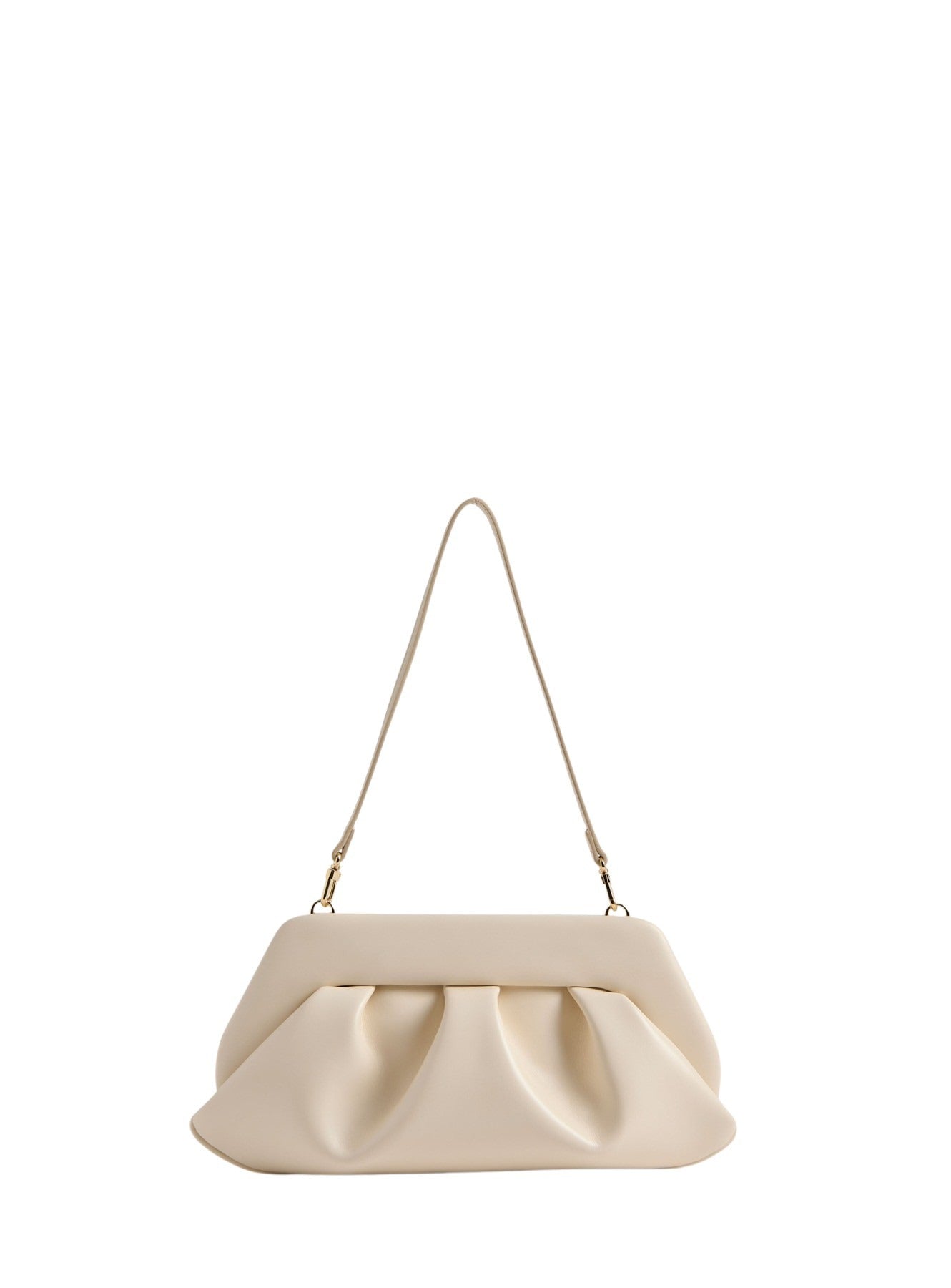 Bios Baguette Vegan Fabric White Polyurethane Bag