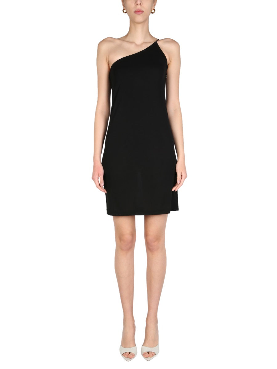 One-Shoulder Dress Black Viscose