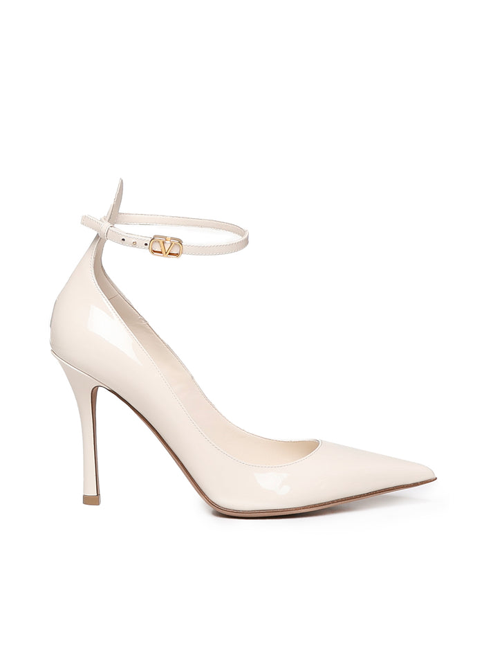 Valentino Garavani With Heel Light Ivory Patent Leather