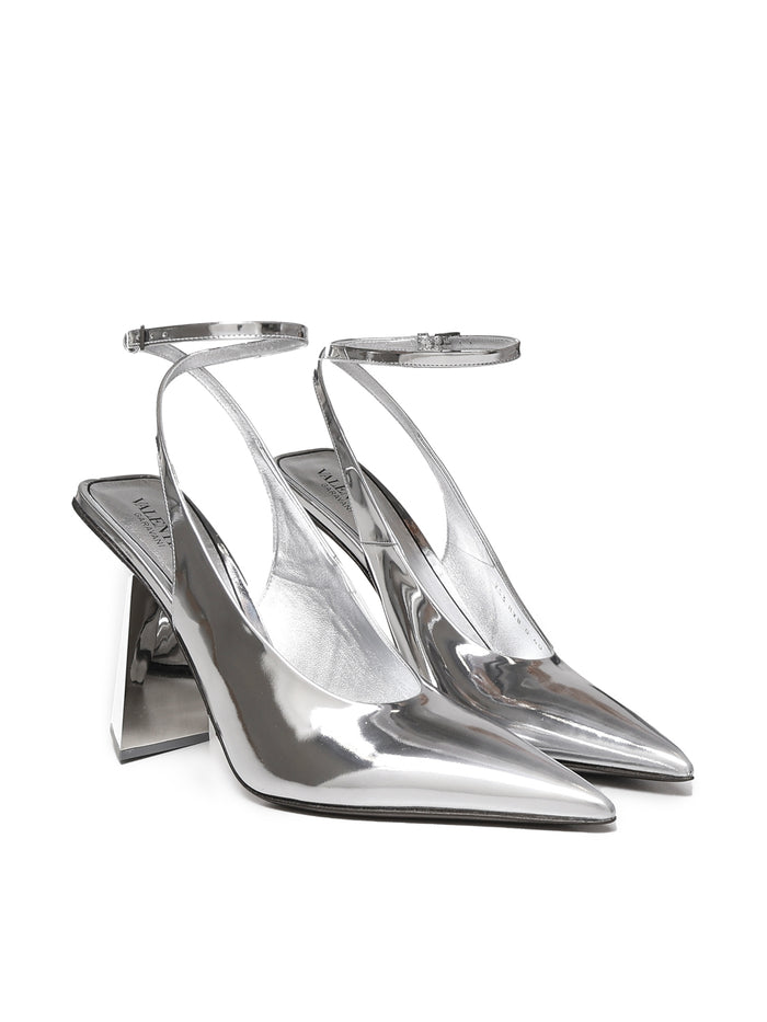 Valentino Garavani With Heel Silver Calfskin