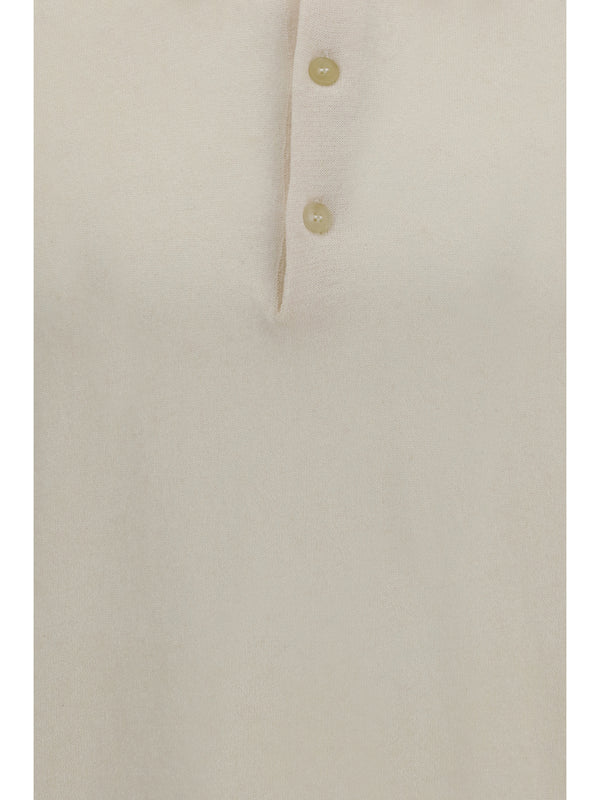 Polo Shirt Off White Cotton