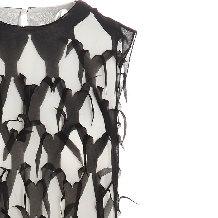 Silk Midi Dress Black Elastane